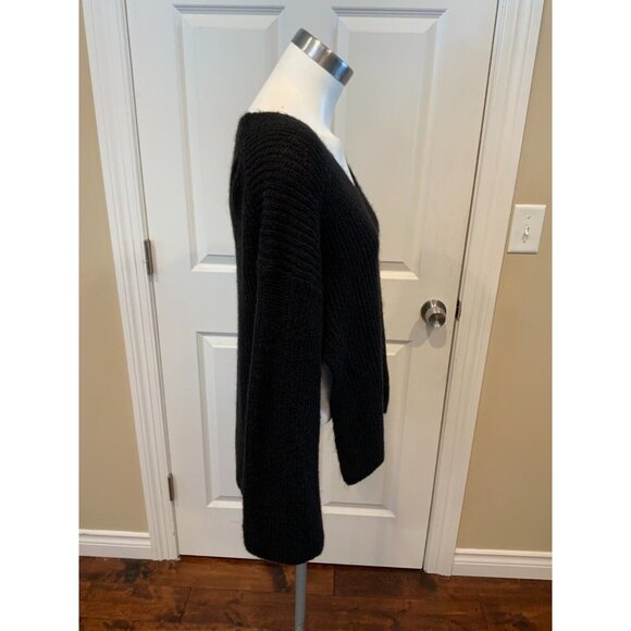 Rebecca Minkoff Black Wool Blend V-Neck Sweater, Size XS - Picture 3 of 6